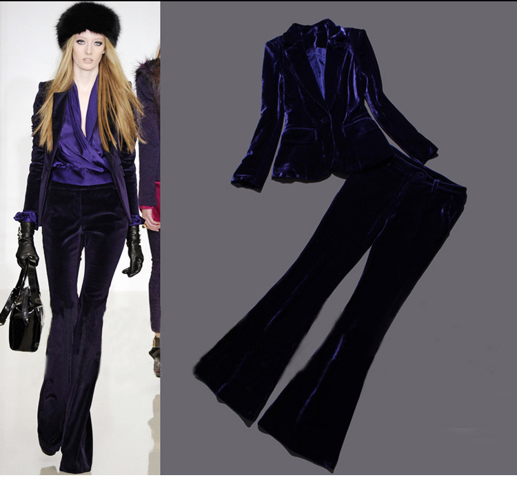 2012 new and fashion suit women, big brand single breasted elegent jacket with pants, ladies luxury lyons blue suit jacket