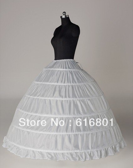 2012 New Arrival 6 hoop Plus Size White Bride Marriage Gauze Petticoat Skirt Lining