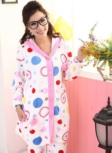 2012 new arrival autumn and winter coral fleece sleepwear female thickening multicolour bubble lounge set