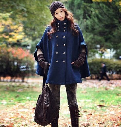 2012 new arrival autumn and winter female double breasted wool woolen cloak overcoat outerwear cape