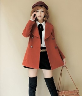 2012 new arrival autumn and winter fronts double breasted wool woolen trench slim cashmere woolen outerwear