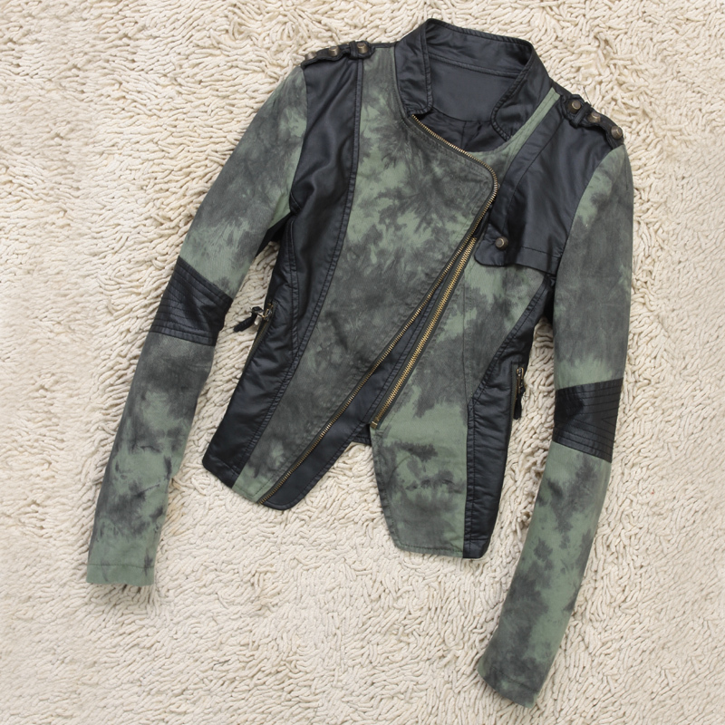 2012 new arrival autumn outerwear high quality motorcycle leather clothing short design PU women's leather clothing jacket