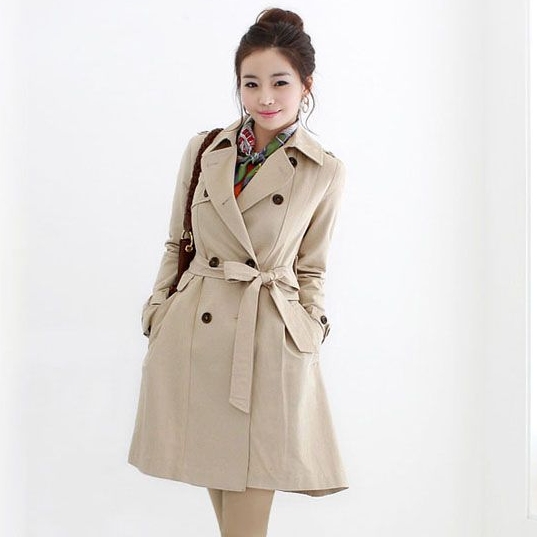 2012 new arrival autumn women's slim double breasted spring and autumn long-sleeve trench outerwear Free Shipping