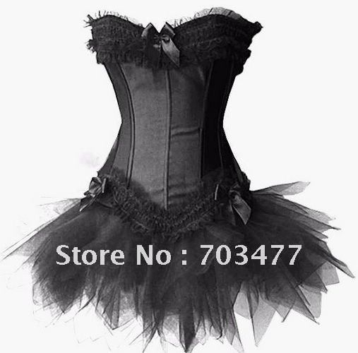 2012 New arrival Black strapless sexy corset with mini dress high quality corset dress wholesale and retail free shipping