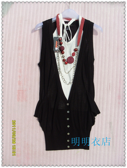 2012 new arrival cardigan mercerizing medium-long women's knitted loading cardigan cape outerwear with pockets