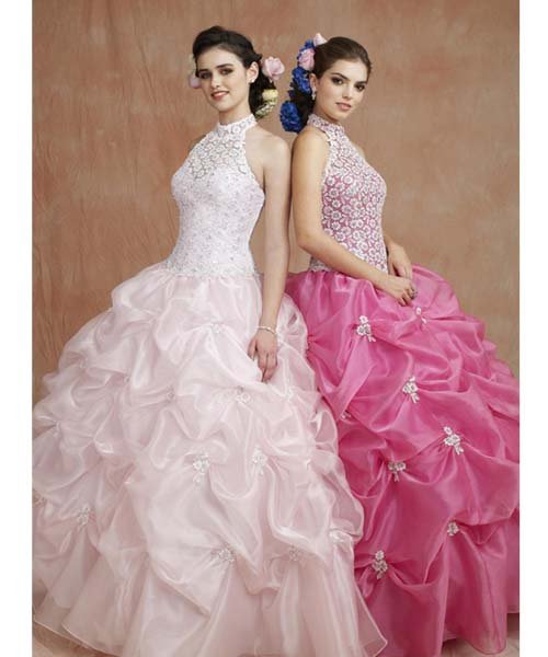 2012 New arrival Fashion Pink Satin Quinceanera Dress W0633