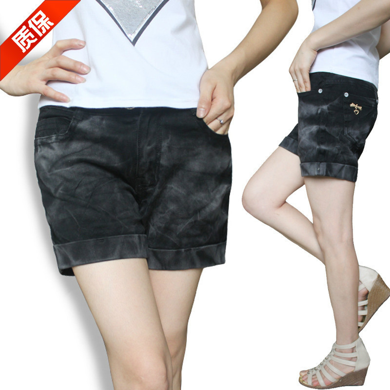 2012 new arrival female spring and summer in high waist shorts loose plus size shorts elastic denim shorts boot cut jeans 302
