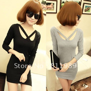 2012 new arrival Free shipping . 2012 hotsales . Fashion Ladies long dress , fashion women's dress Leather clothing