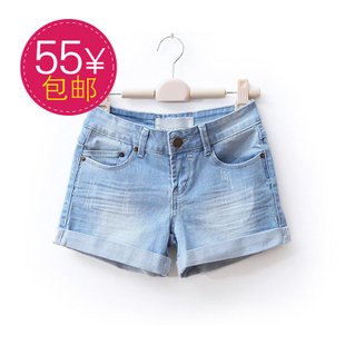 2012,new arrival,free shipping,European,fashion,jean shorts, Flanging shorts,wholesale and retail