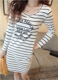 2012 new arrival Free shipping .Fashion Ladies long dress , women's dress Leather clothing long design t-shirt