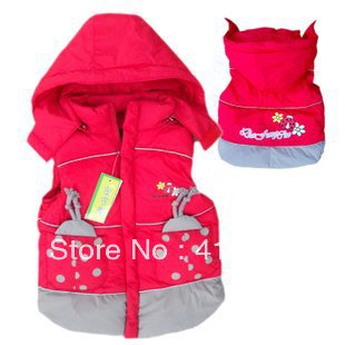 2012 New Arrival Girls' Cotton Waistcoat / Children's Vest /Girls' Zippe , Girls' down vest, Free Shipping, TSJ001