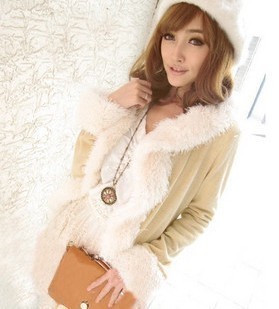 2012 new arrival japanese style fur collar jacket women/ hot selling women wool coat free shipping