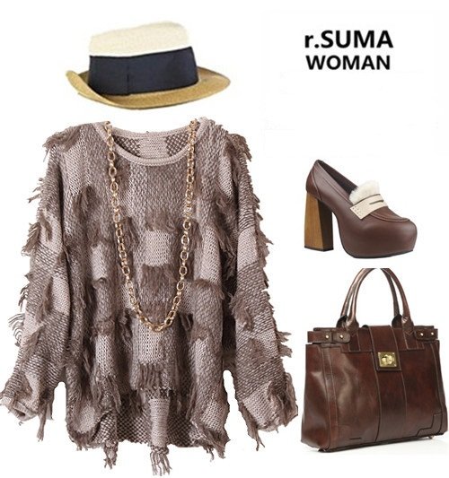 2012 new arrival ladie fashion vintage long-sleeve hand knitted sweater heterochrmoatic sweater