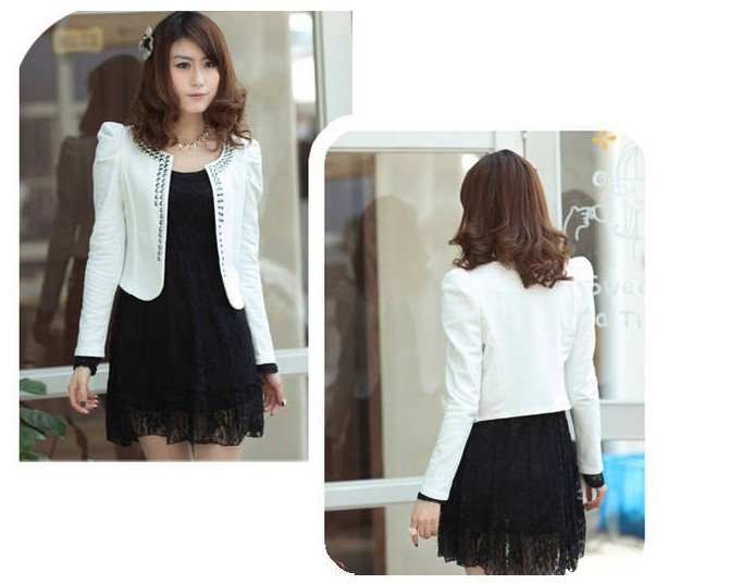 2012 new,arrival ladies  fashion long sleeve O-neck OL match with dress spring summer coat Jacket/free shipping