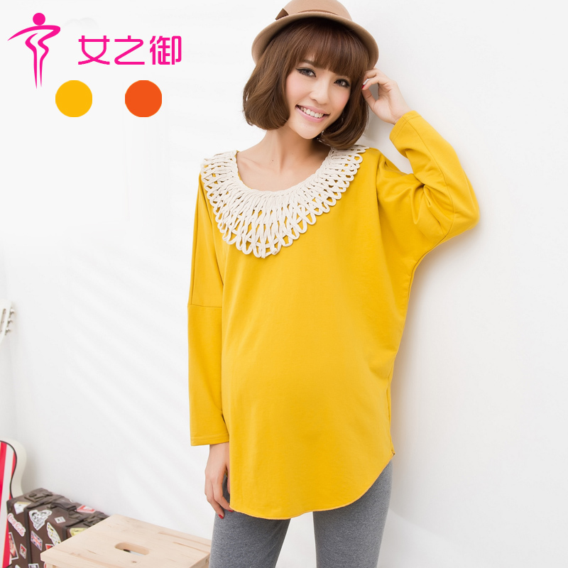 2012 new arrival maternity clothing maternity autumn top loose maternity long-sleeve T-shirt 12731
