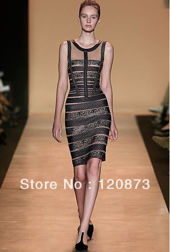 2012 New arrival Noble sexy print HL Bandage dress Cocktail Party Evening Dresses for women