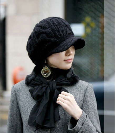 2012 New Arrival Peaked Cap Women Hat Winter Caps Knitted Hats For Woman Twist Lady's Headwear Delicate 5Colors Cloth Accessory