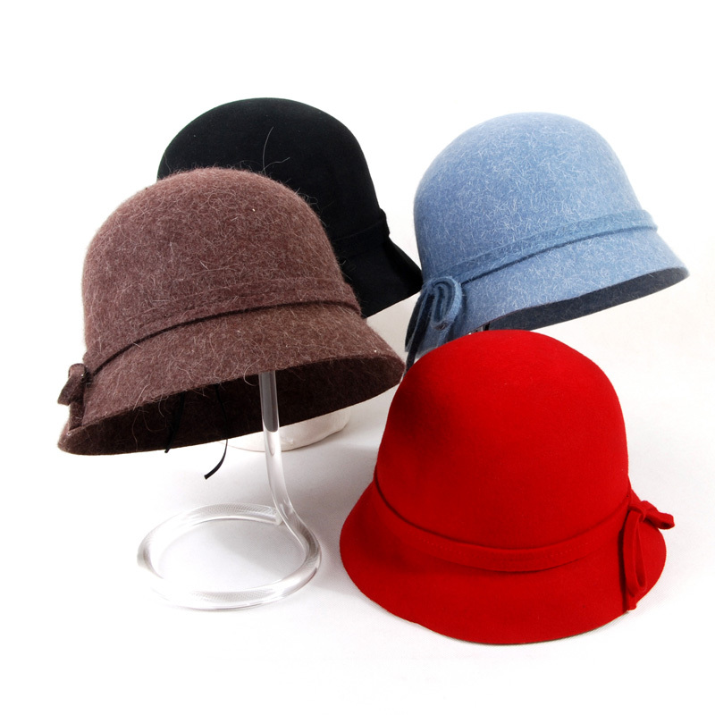 2012 new arrival quality woolen vintage women's dome small fedoras bucket hats helmet-hat