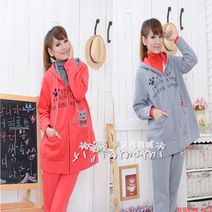 2012 new arrival winter maternity plus velvet thick maternity outerwear top casual maternity with a hood outerwear wadded jacket