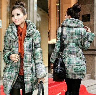 2012 New arrival women's cotton-padded jackets bubble collar slim medium-long jacket free shipping N397