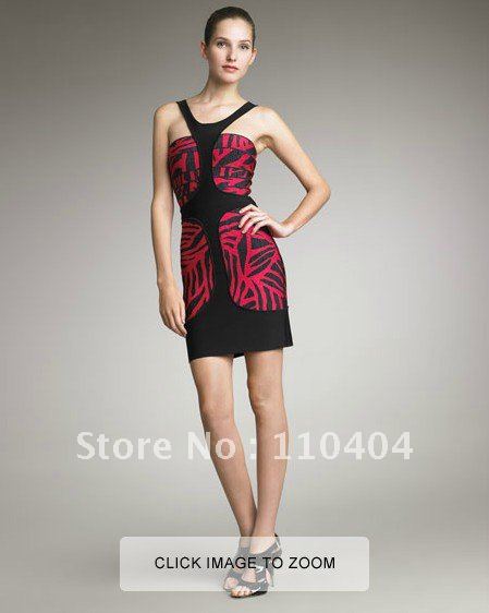 2012 New arrival Women's Noble sexy halter printed Bandage Dress  Cocktail Evening Dresses 161