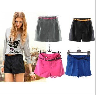 2012 new arrval fashion casual shorts pant with belt hot item high quality brand design whole sale XS S M L free shipping