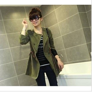 2012 new autumn and winter with large buttons long-sleeved windbreaker free shopping