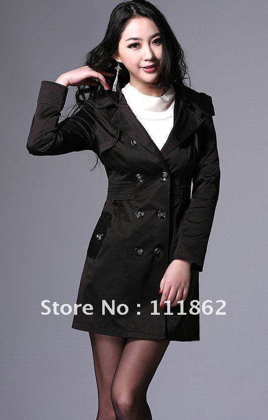 2012 new Autumn Korean slim large size women's hooded women coat trench coats