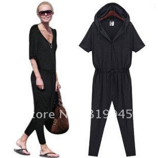 2012 new big yards  V neck piece pants  sexy female Europe style silm trousers  loose harem pants casual jumpsuit  2 color
