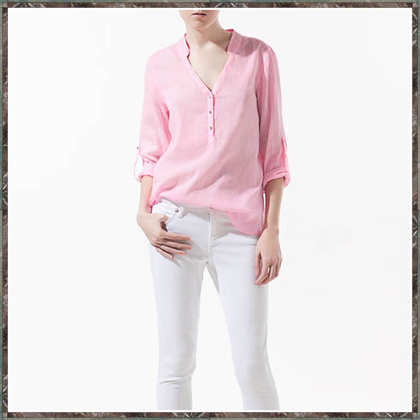 2012 new Blouses & Shirts V-neck 4 Colos