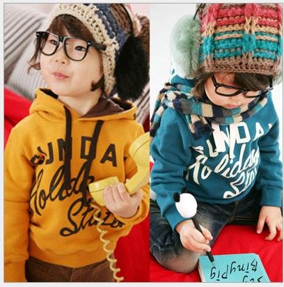 2012 new children's clothing models fall fleece hooded youngster autumn children sweater Korean version youngster