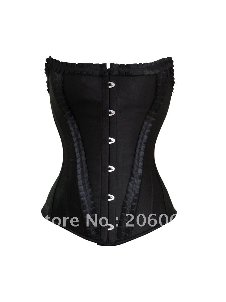 2012 new corset! Free shipping- wholesale strap corset, black  gorgeous corset,dropshipping available