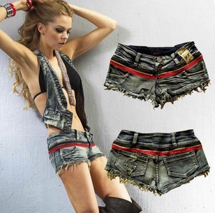 2012 new denim shorts Korean version  hot pants FESTIVAL frayed SHORTS vintage