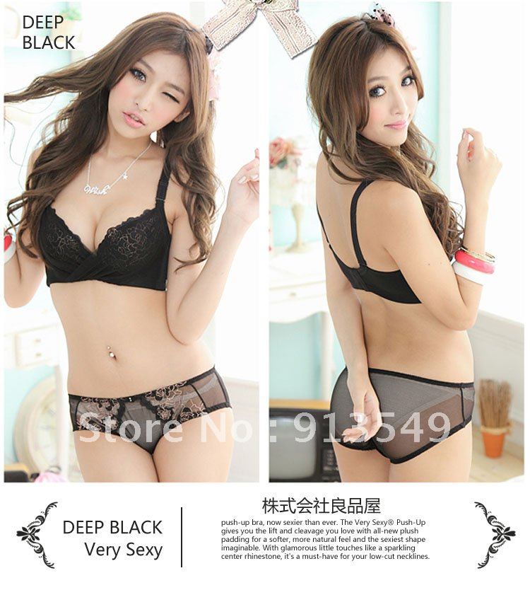 2012 New design Japan Princess Rose  push up Underwear Set Bra with Underpants Set 0001