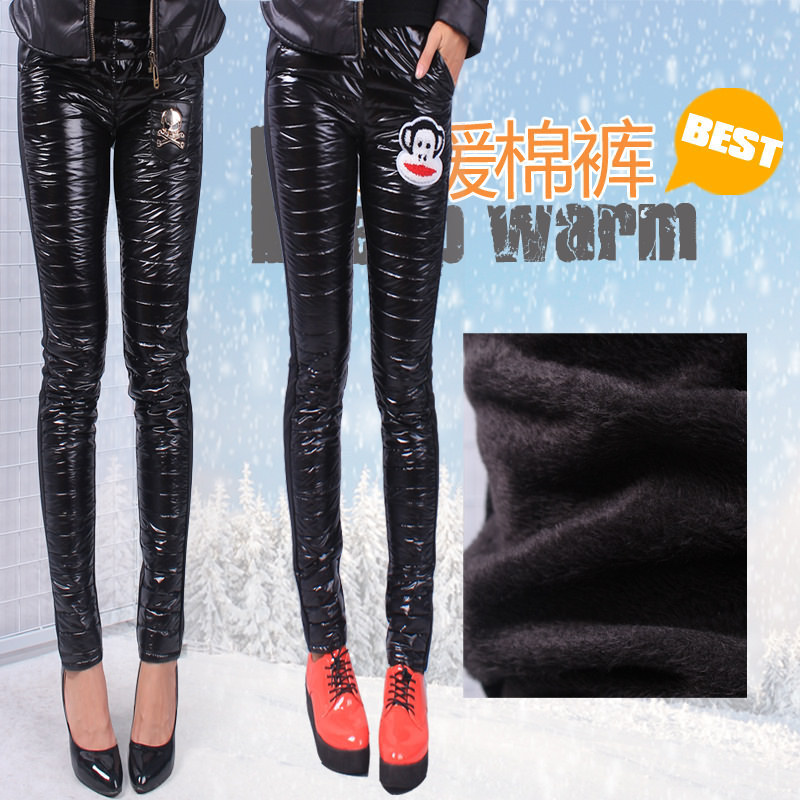 2012 new desing autumn/winter glossy imitation leather thicken front cotton back velvet women leggings/tights/pants/trousers