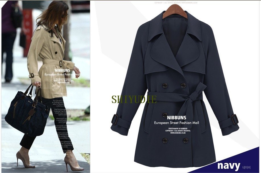 2012 NEW, Europe super star double-breasted elegant fashion sweet cute long ladies wind jacket coat