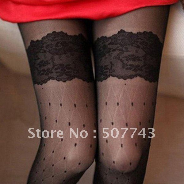 2012 new fashion designed wholesale women dress, hot sale lace render socks for summertime, solid color tights