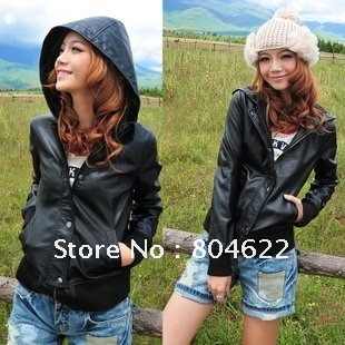 2012 New Fashion & Good Quality Women's PU Leather Jacket ! Factory Supports Directly , 10% OFF Promation (EJ-1)