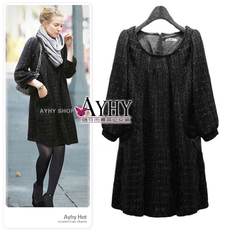 2012 New fashion mini  Dress / Women's Dresses black , STORE NO 413092