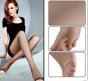 2012 new fashion Sexy women's core yarn pantyhose open toe stockings socks,4colors Wholesale