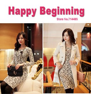 2012 new fashion spring/autumn sophisticated  career dress slim long sleeve full lace dress suits two-piece pencil dress D21