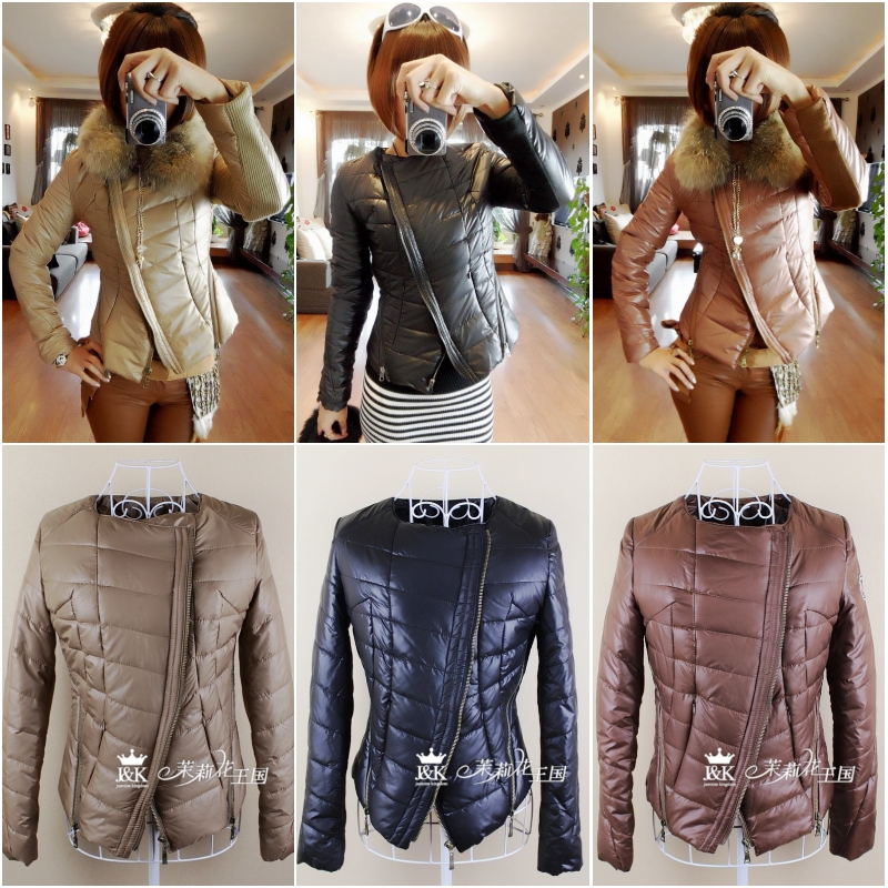 2012 New Fashion Women Cotton Wadded Parka Ladies Winter Zip OL Irregular Padded Jackets Coat Parchwork Outwear