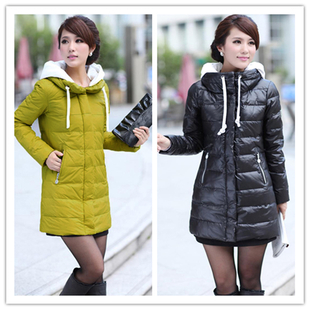 2012 new fashion women down jacket long coat Free shipping ladies winter warm padded parka hood overcoat thick clothing