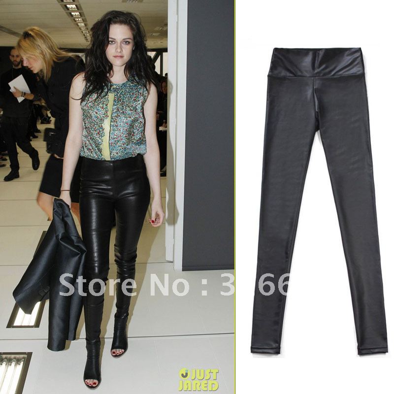 2012 New fashion women's legging in autumn&winter,Imitation leather leggings with high waist design,tight pants in high-elastic