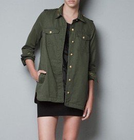 2012 New fashion womens' Casual Battle Dress Uniform Jackets Embroidery collar Army green blouse shirts pockets elegant outwear
