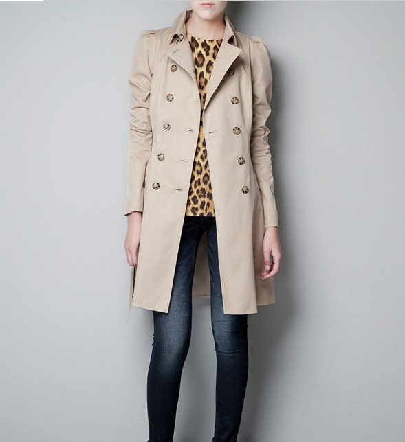 2012 New fashion womens' Classic cotton double breasted longTrench coat jacket coat elegant long sleeve elegant slim quality