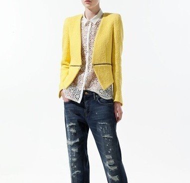 2012 New fashion Womens' knitted Blazer Suits Jackets removable Zipper Brand cozy elegant slim outwear OL casual coat Vogue