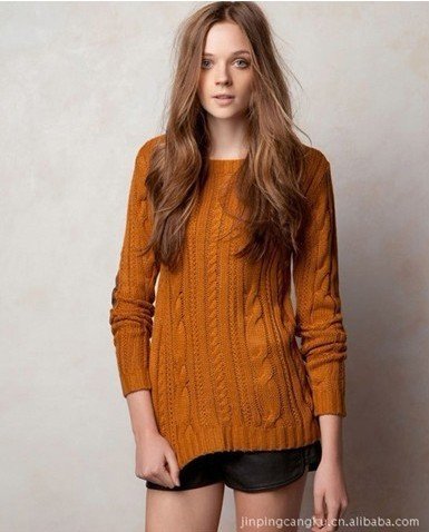 2012 New Fashion Womens' vantage patchwork sleeve pullover sweater round neck Elegant slim Casual knitwear quality knitting