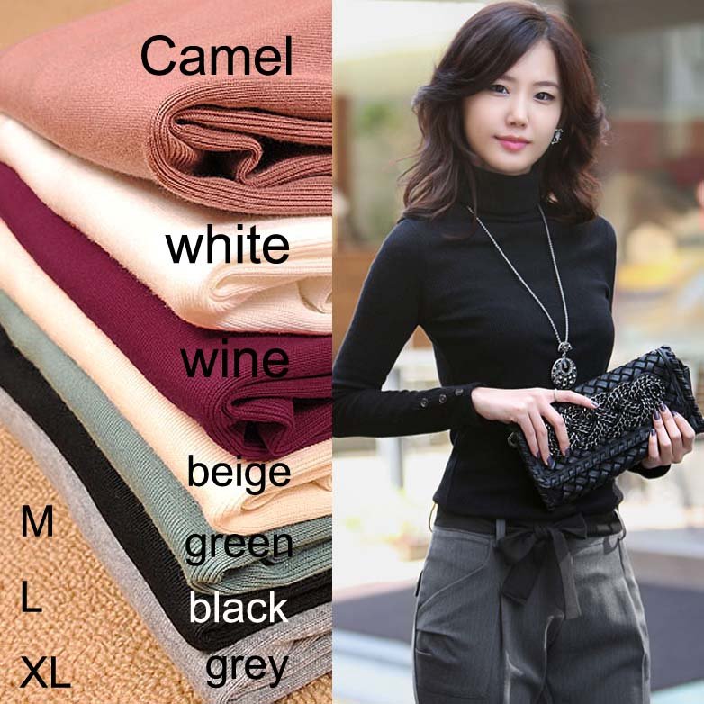 2012 NEW for Autunmn/Winter, Elegant Fashion Knitting SEXY style High Neck Ladies Sweaters 7 Colors M-XL W450 [Free Shipping]