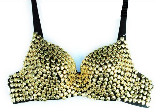 2012 new Gaga sequin PUNK bra wild personality singer stage costume party night  DS performance clothing